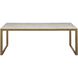 Evert 47 X 23.5 inch White / Antique Brass Coffee Table, High